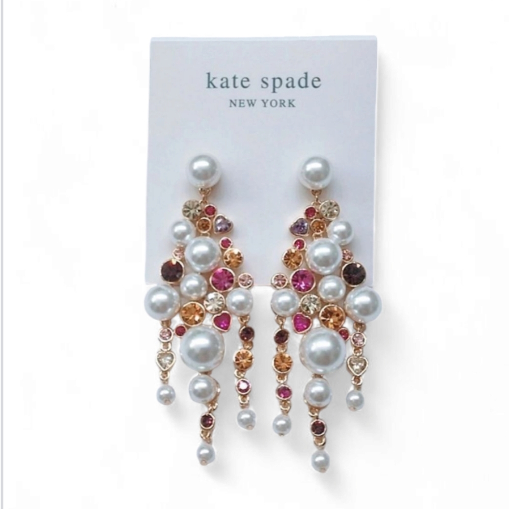 Kate Spade New York Crystal & Faux Pearl Caviar Statement Earrings